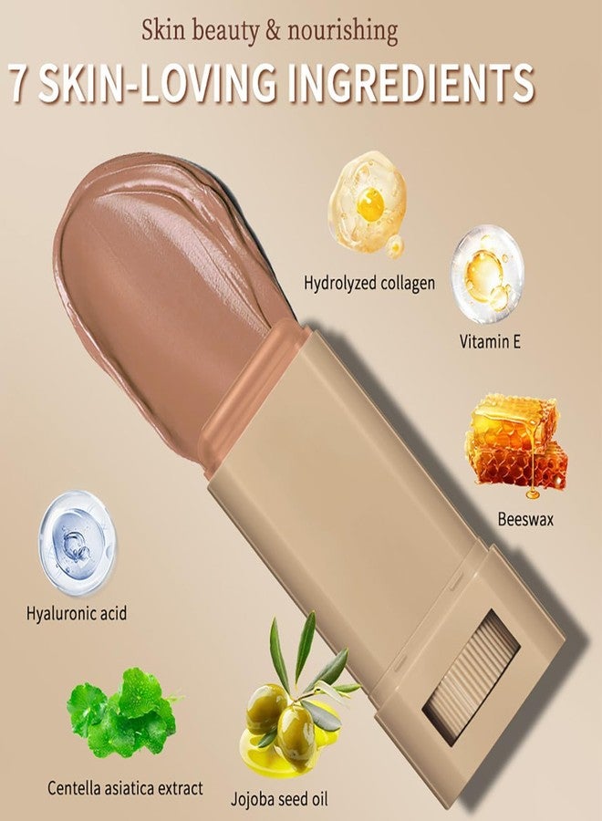 XTJXTJ 6 Colors Foundation Stick Beauty Balm Serum Boosted Skin Tint, Long-Lasting Coverage, Tinted Moisturizer For Face, Portabl Moisturizing Essence Contour Stick Foundation Beauty Balm (#03) - Image 4